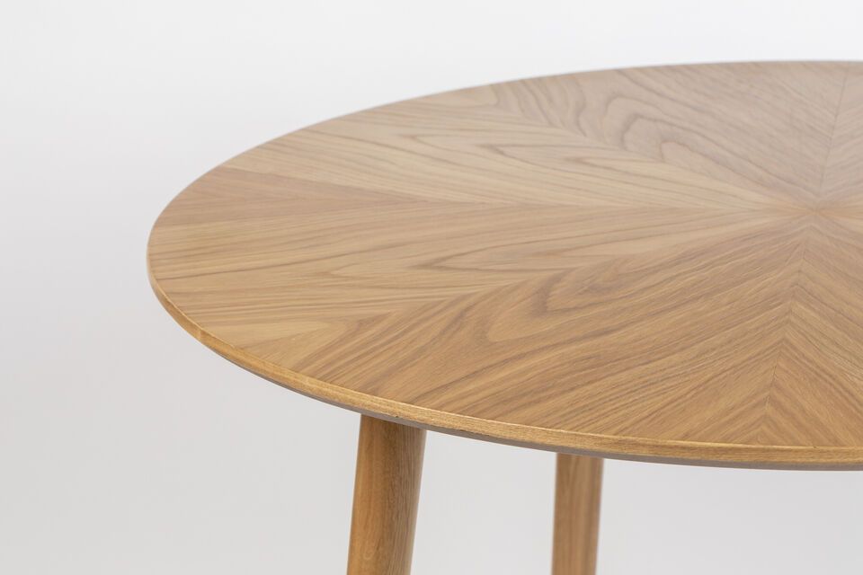 100' Beige houten ronde eettafel Fabio - 10