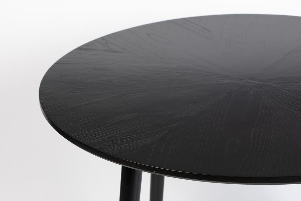 100' Ronde zwart houten eettafel Fabio - 7