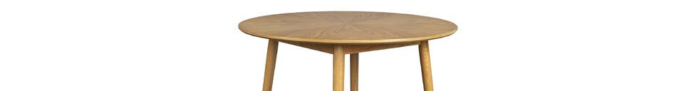 Benadrukte materialen 120' Ronde beige houten eettafel Fabio