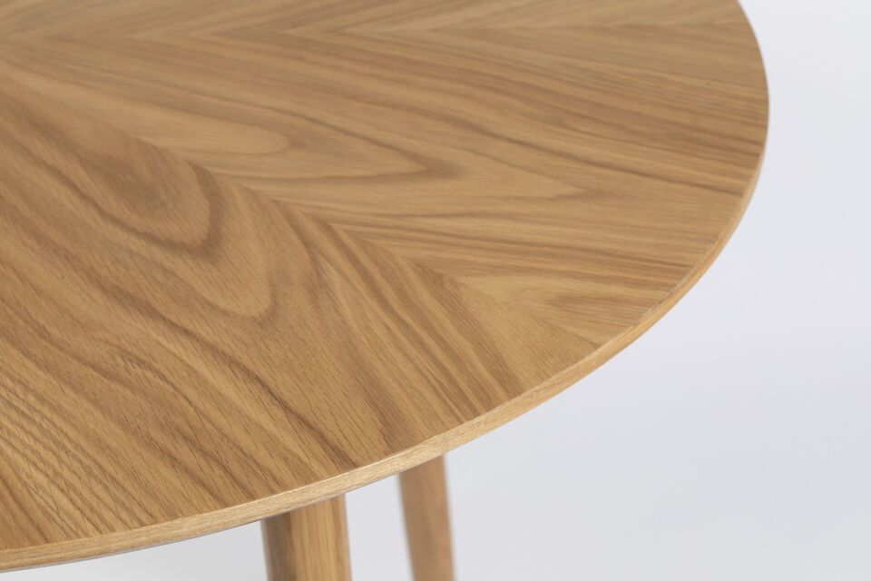 120' Ronde beige houten eettafel Fabio - 2