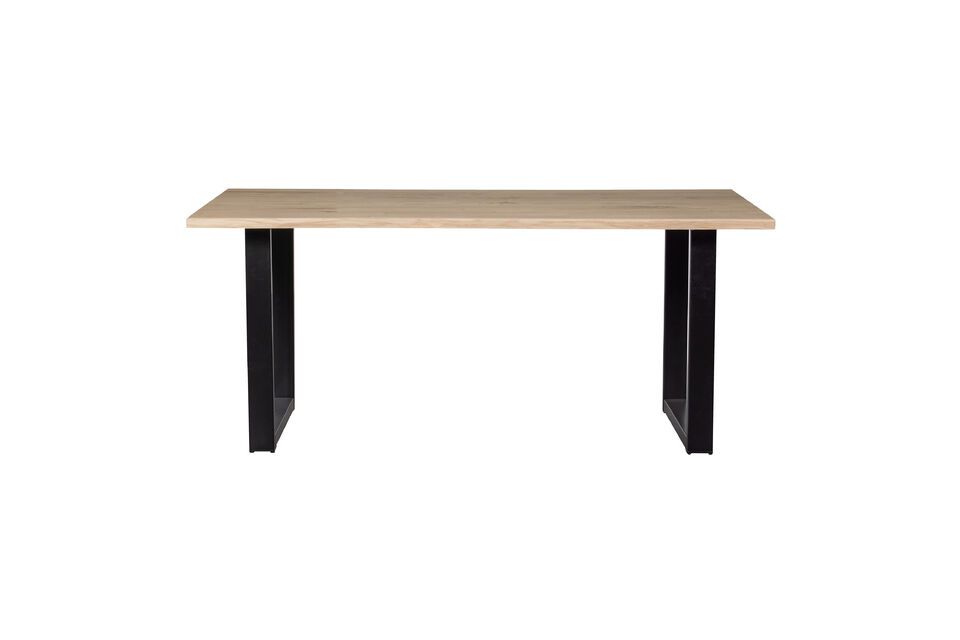 180x90 beige massief eiken tafel met U-vormige poten Tablo Woood