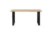 Miniatuur 180x90 beige massief eiken tafel met U-vormige poten Tablo 1