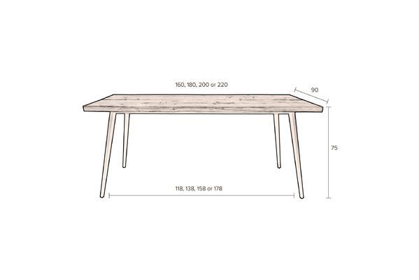 Alagon tafel 160X90 Dutch Bone 160cm Maison en Vogue