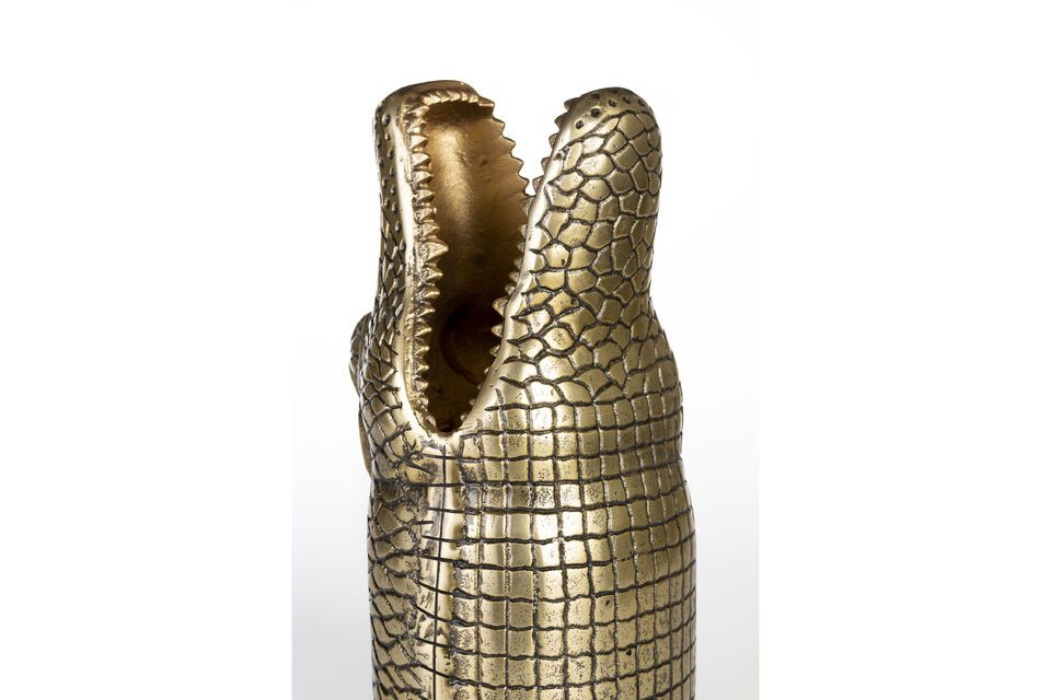 Alligator gouden vaas van gerecycled aluminium - 6