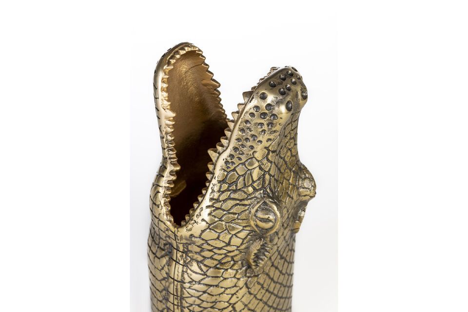 Alligator gouden vaas van gerecycled aluminium - 7