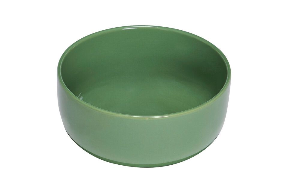 Deze kleine groene Amare kom van keramiek met een diameter van 18 cm en een hoogte van 8 cm is de