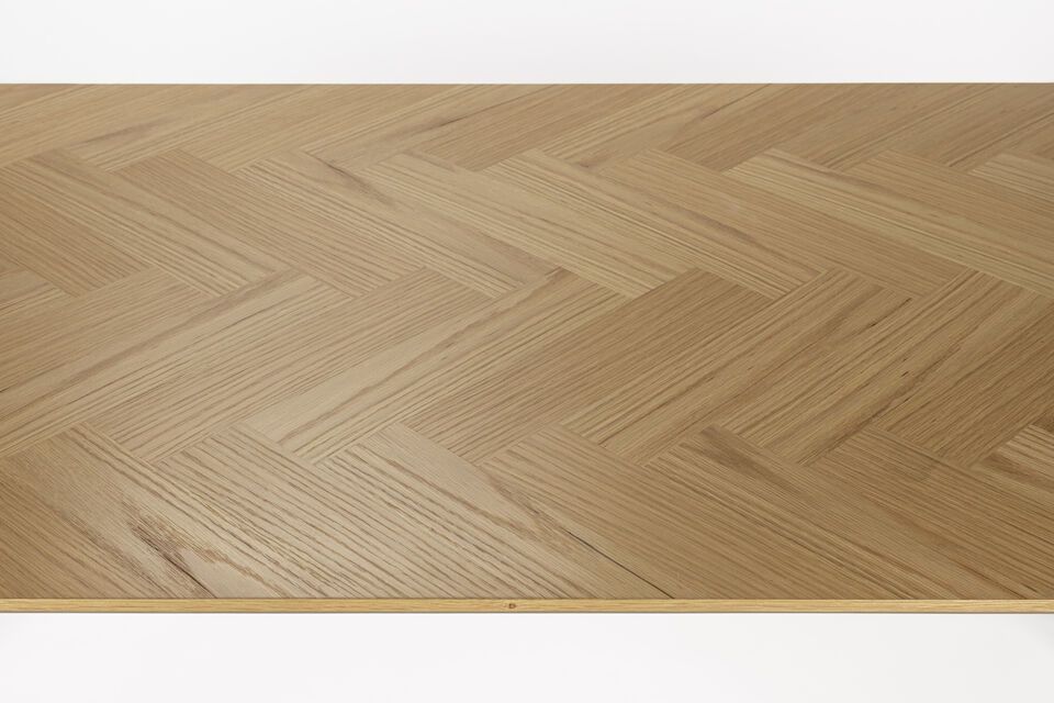 Beige houten eettafel 160cm Fabio - 5