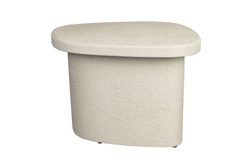 Beige marmeren bijzettafel Veda DutchBone