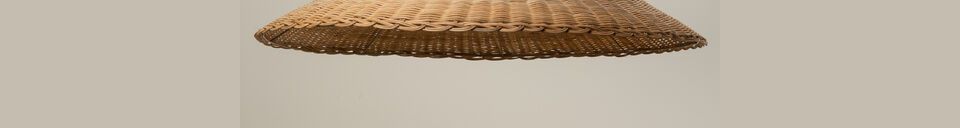 Benadrukte materialen Beige rotan hanglamp Chapeau