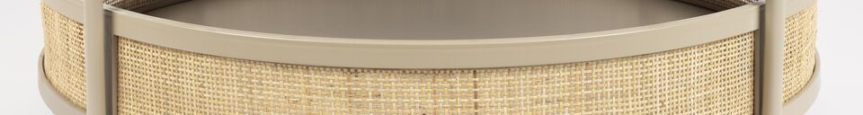 Benadrukte materialen Beige rotan salontafel Makoto