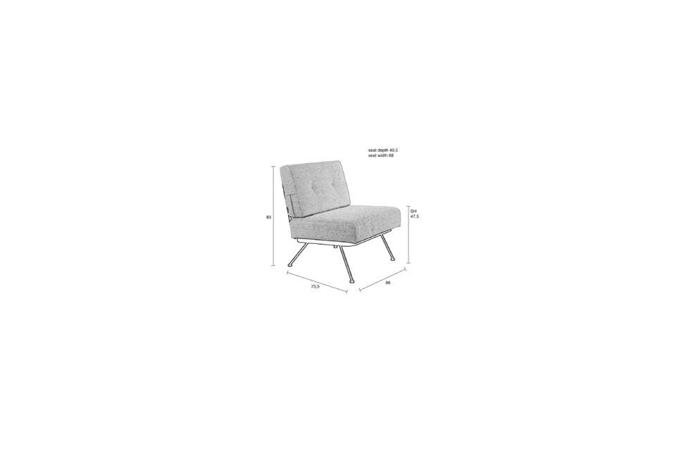 Beige stoffen fauteuil Bowie - 2