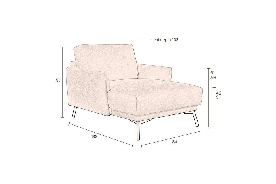 Beige stoffen fauteuil Harper - 7