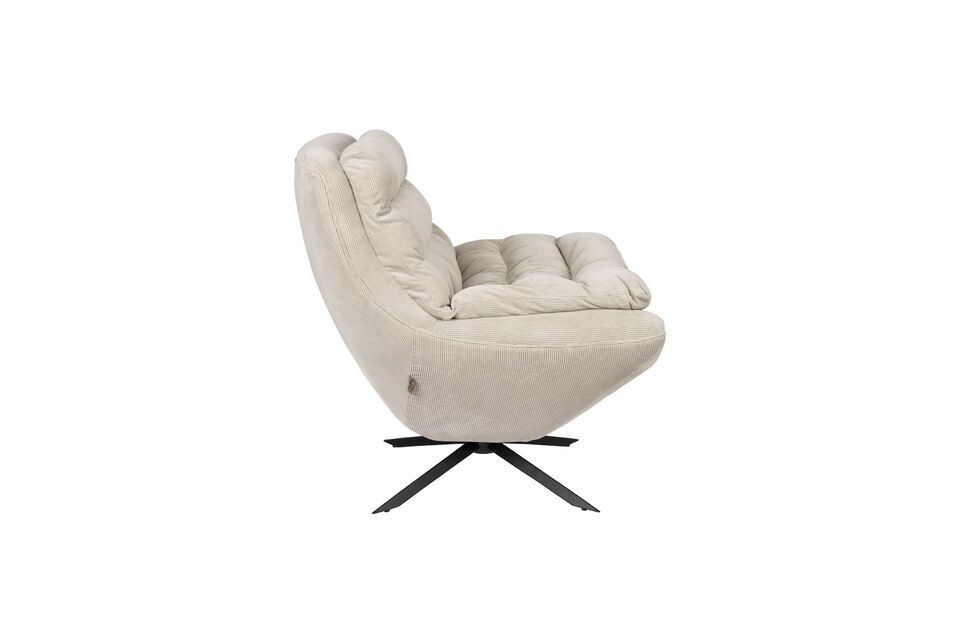 Beige stoffen fauteuil Vince - 2