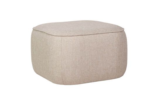 Beige stoffen poef Cube Productfoto