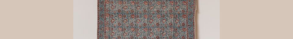 Benadrukte materialen Blauw katoenen tapijt 120x180 Vintage