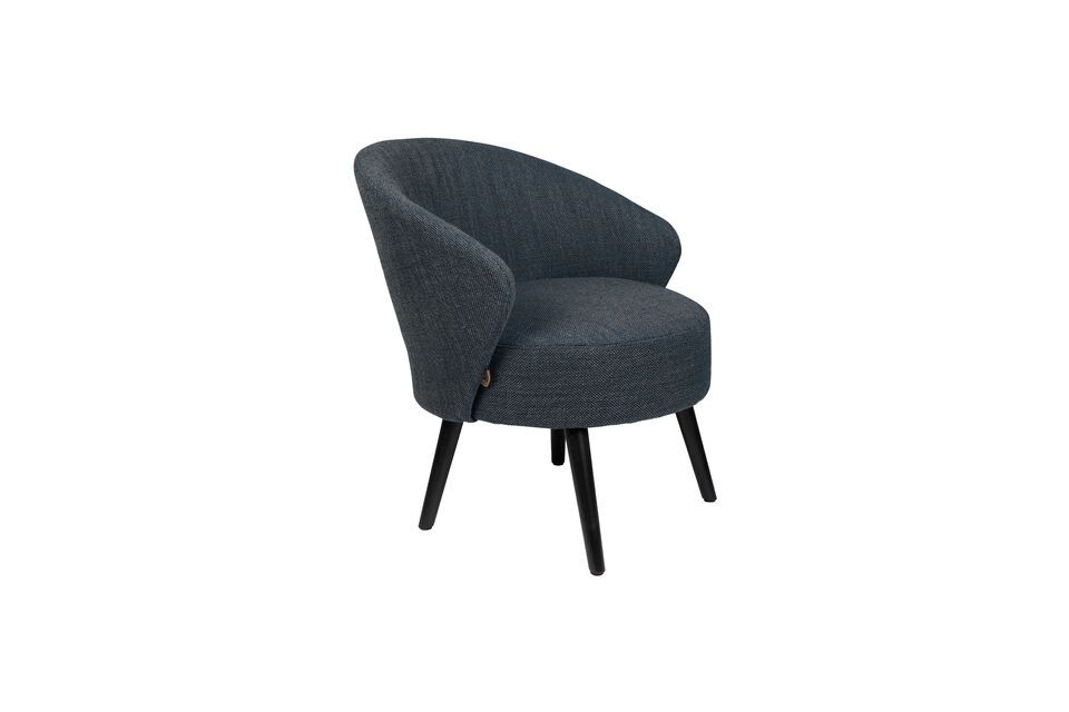 Blauwe stoffen fauteuil Waldo - 6