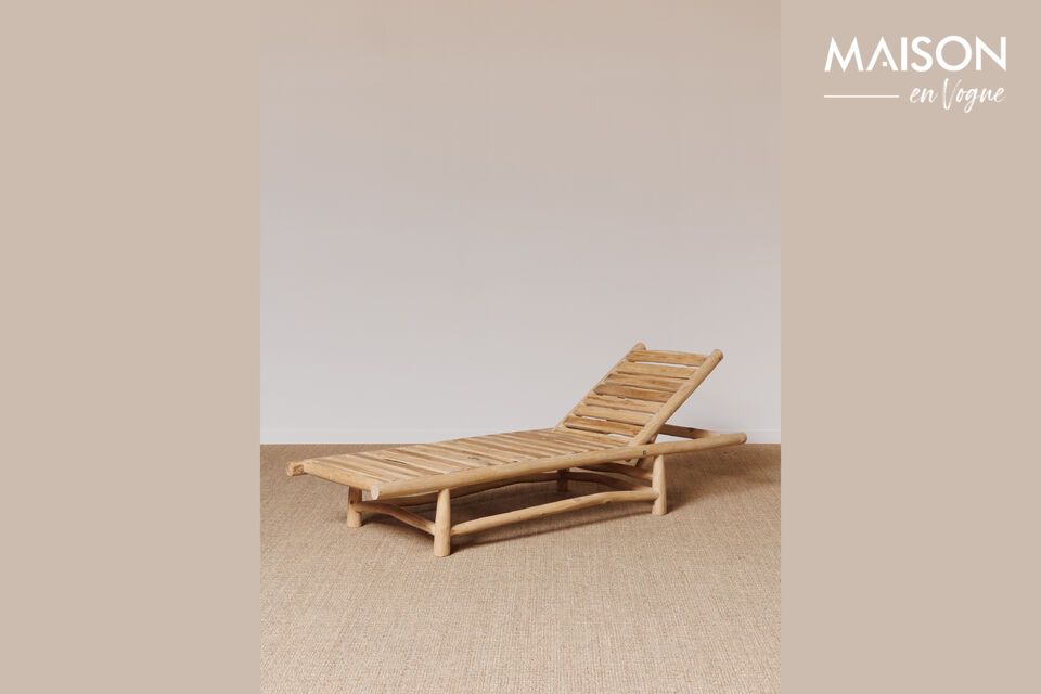 Bora-Bora beige teakhouten chaise longue Chehoma