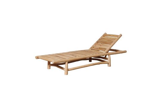 Bora-Bora beige teakhouten chaise longue Productfoto