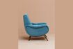 Miniatuur Colbert blauwe stoffen fauteuil 4