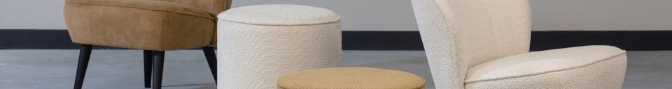 Benadrukte materialen Crème fauteuil met schapenvachteffect Sara