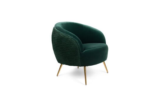 Curvy donkergroene fluwelen fauteuil Productfoto