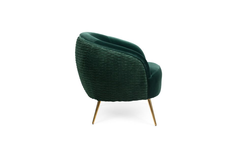 Ontdek de Curvy fauteuil in donkergroen fluweel van 78 cm x 77 cm x 77 cm