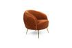 Miniatuur Curvy oranje fluwelen fauteuil 1