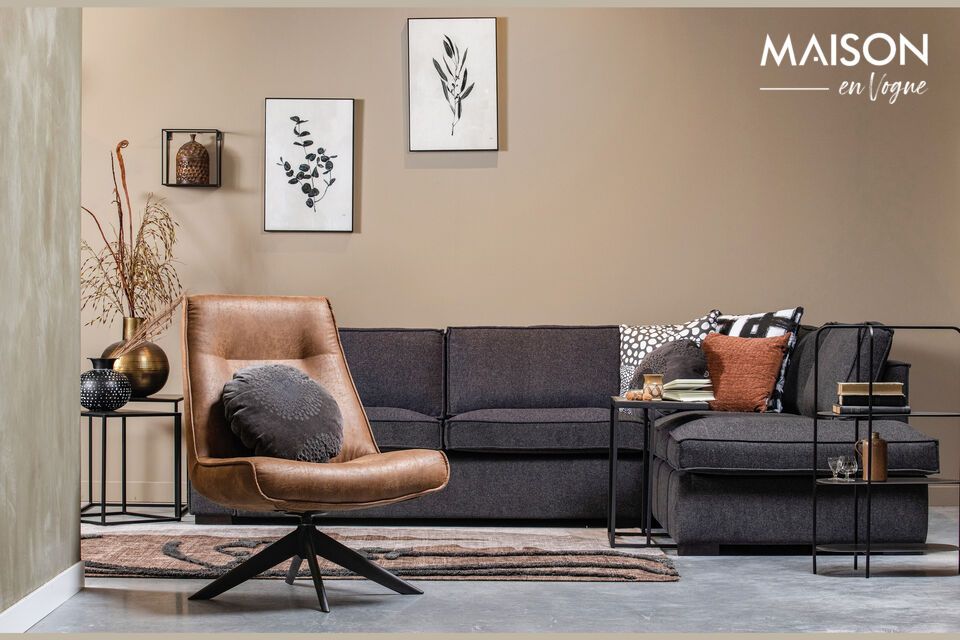 De Skyler draaifauteuil van bruin kunstleer is een robuuste en comfortabele draaistoel in