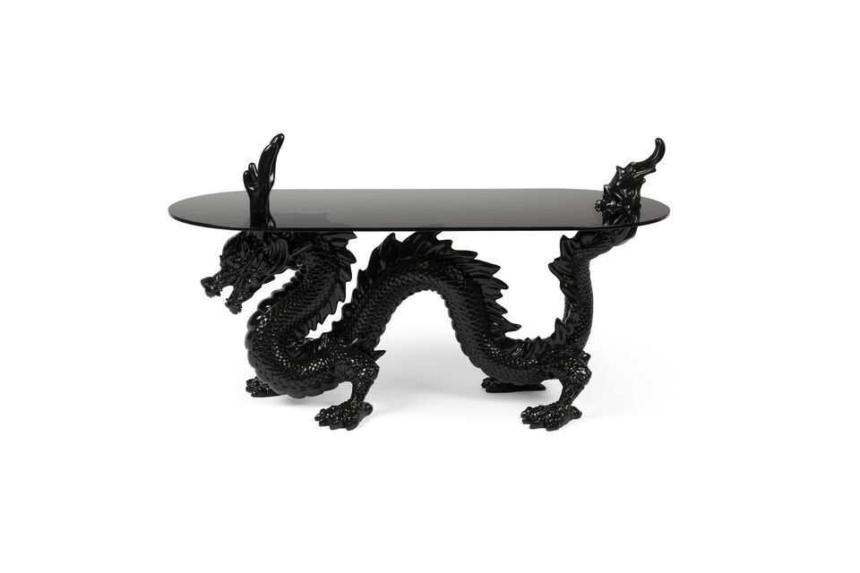 Dragonized zwarte salontafel van hars - 4