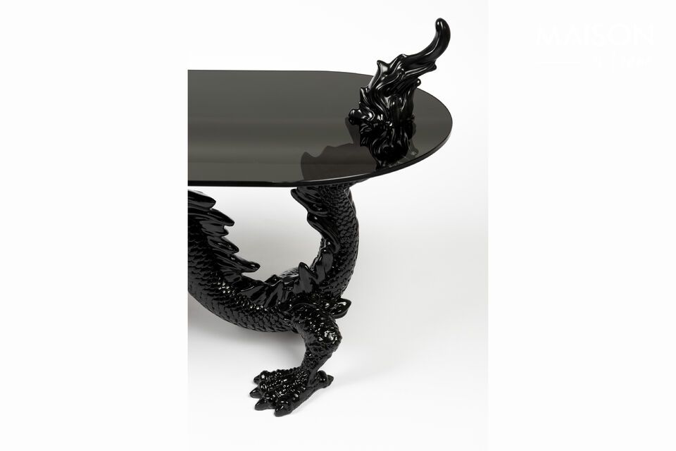 Dragonized zwarte salontafel van hars - 8