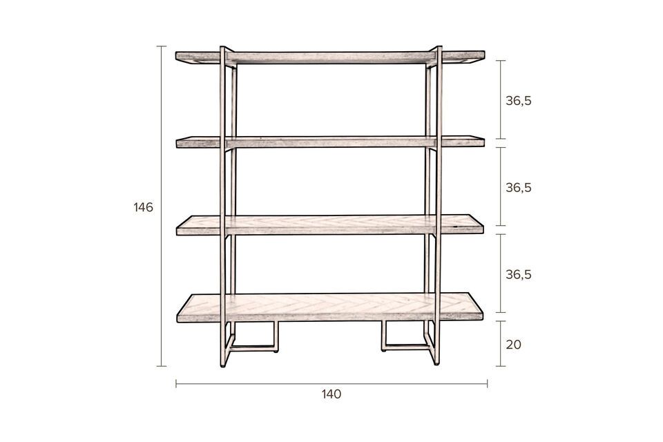 Eikenhouten boekenkast Class - 17