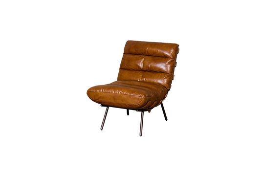 Fauteuil van bruin leer Productfoto