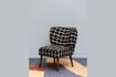 Miniatuur Fauteuil van donker hout en stof Waka 1