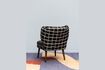 Miniatuur Fauteuil van donker hout en stof Waka 5