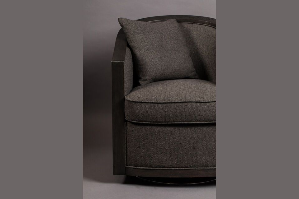 Fauteuil van grijze stof Amaron - 6