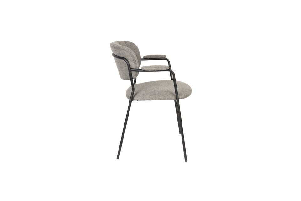 Fauteuil van grijze stof Jolien - 2