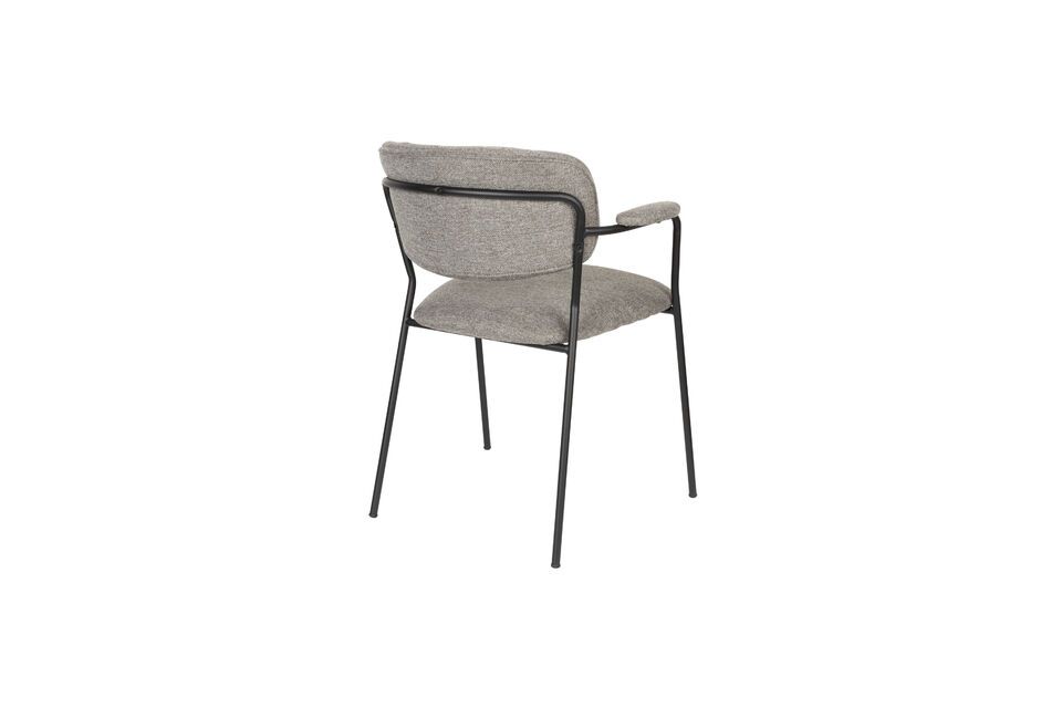 Fauteuil van grijze stof Jolien - 3