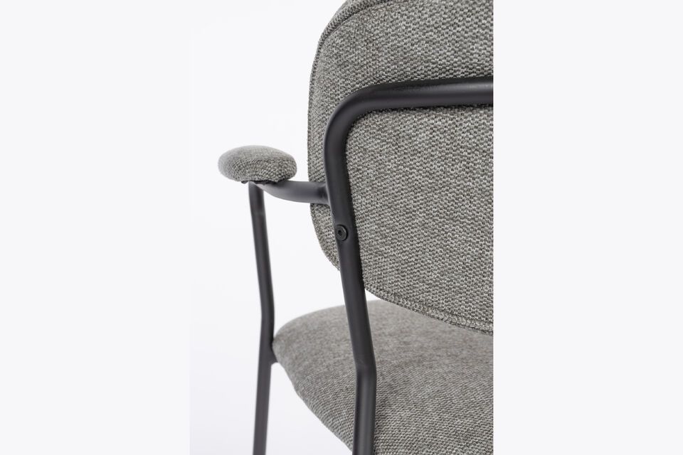 Fauteuil van grijze stof Jolien - 7