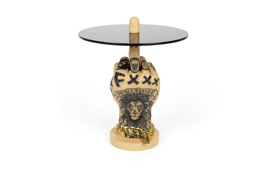 Fother Mucker Lion beige bijzettafel van hars Bold Monkey