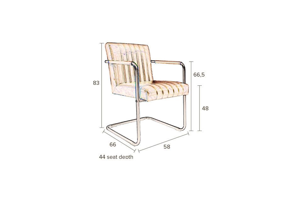 Gestikte fauteuil in cognac - 23