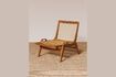 Miniatuur Glasgow beige teakhouten fauteuil 1