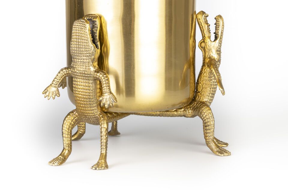 Goud gerecycled aluminium plantenbak Crocodiles L - 5