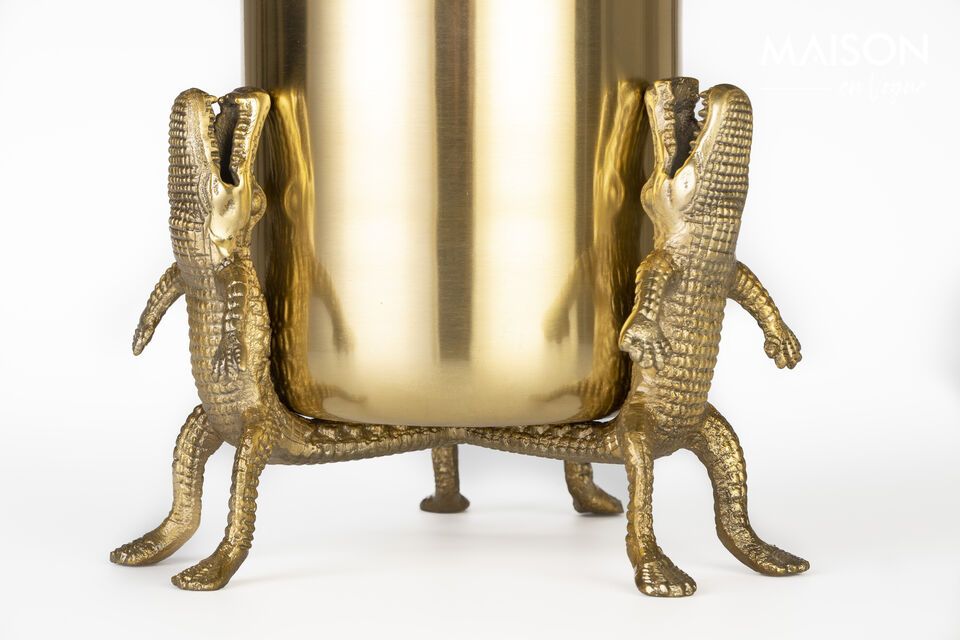 Gouden plantenbak van gerecycled aluminium Crocodiles M - 4