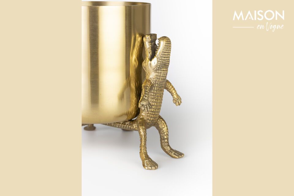 Gouden plantenbak van gerecycled aluminium Crocodiles M - 5