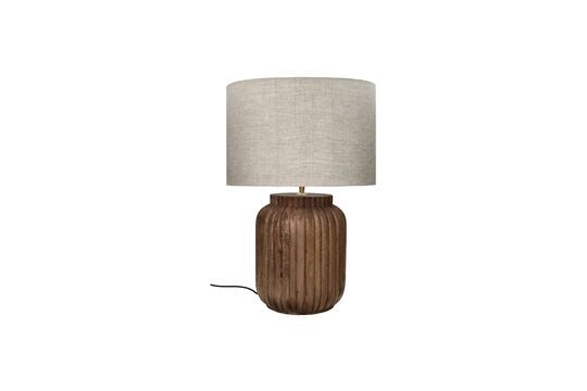 Grote gecanneleerde lamp in bruin hout Lampedusa Productfoto