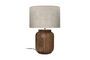 Miniatuur Grote gecanneleerde lamp in bruin hout Lampedusa Productfoto