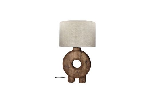 Grote ronde lamp in bruin hout Lampedusa Productfoto