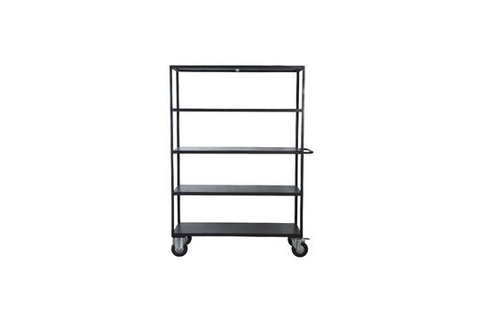 Grote zwarte houten trolley Productfoto