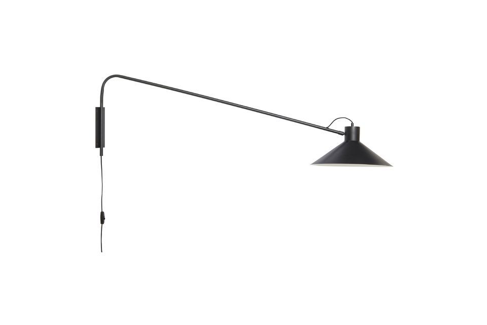 Weigering sessie Afm Grote zwarte metalen wandlamp Architect Hübsch - 145cm