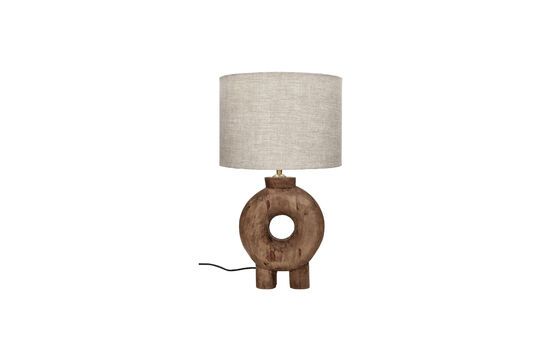 Kleine ronde lamp in bruin hout Lampedusa Productfoto